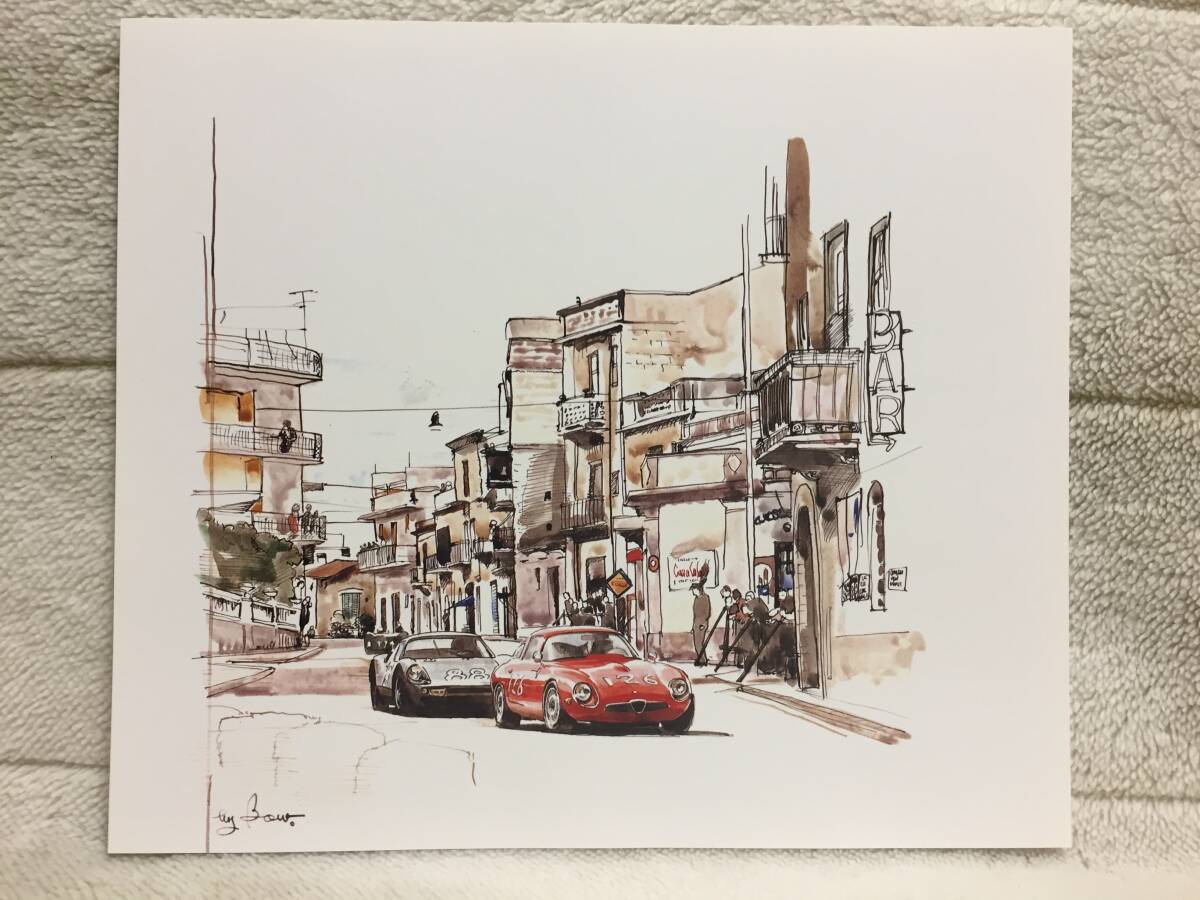 【正規品 絶版】Bowイラスト アルファロメオTZ & ポルシェ904 カーマガジン 54 ALFAROMEO-TZ & PORSCHE904 クラシックカー 旧車 絵の画像2