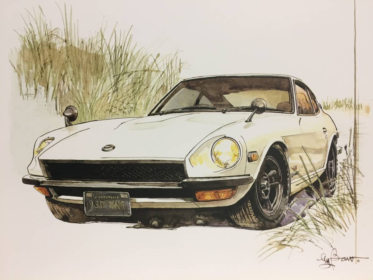 【正規品 絶版】Bowイラスト フェエアレディーZ432 カーマガジン 124 Nissan Fairlady Z432 アンティーク クラシックカー 旧車 絵の画像1