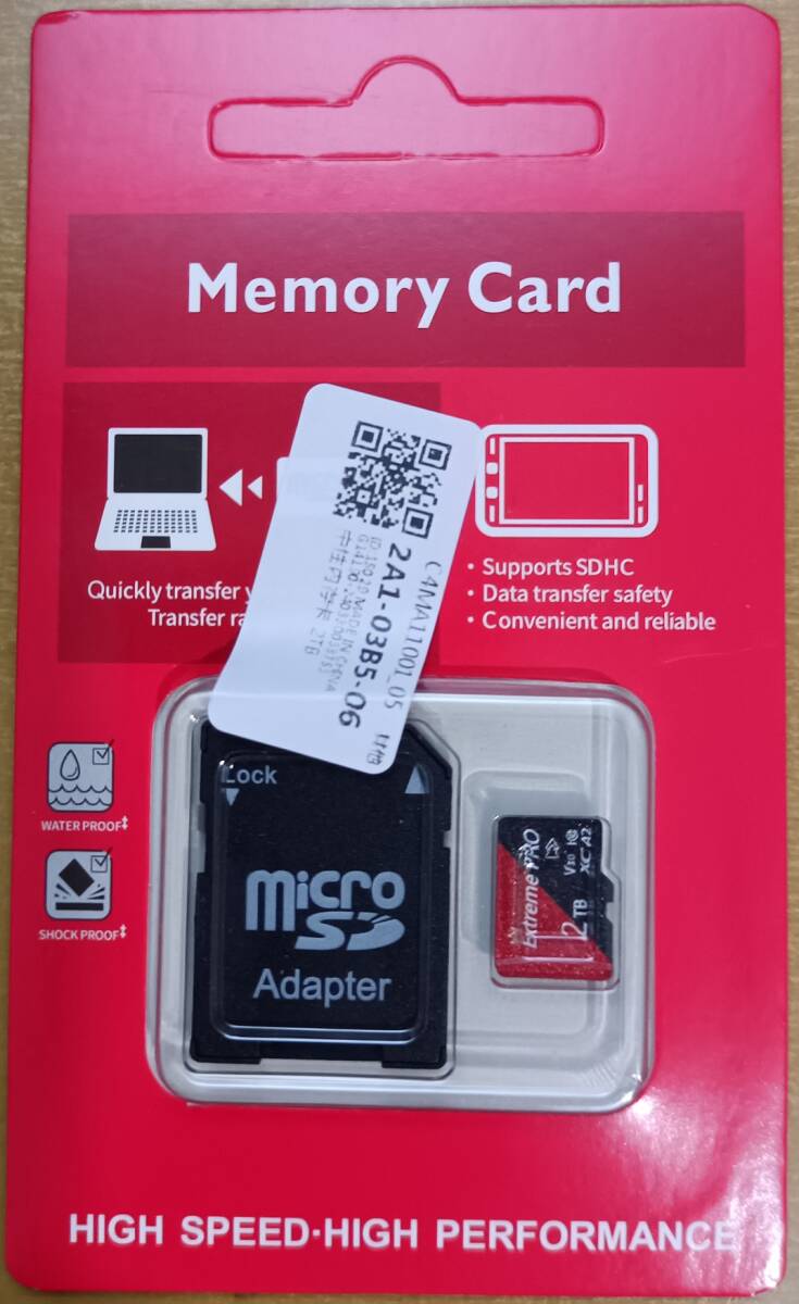 [ new goods ]2TB microSD enhancing capacity memory (microSDXC) Extreme PRO SD adaptor attaching 