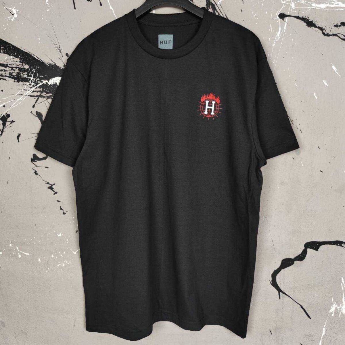 Tシャツ 黒 半袖 スラッシャー HUF ストリート系 スケボー スノボー サーフィン スケードボード Mサイズの画像4