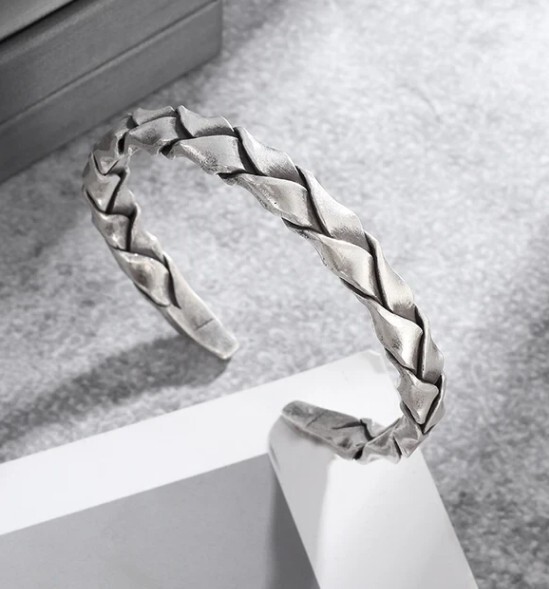 【ノーブランド】Indah gelang-女性 楕円形の波 ファッショナブル ヴィンテージ タンジェラ【AL20540-Silver】_画像1