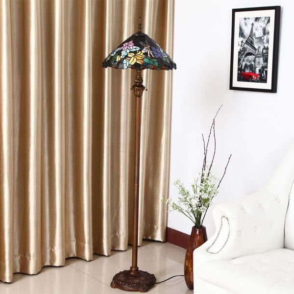 Byeeee floor light fro Alain p stained glass lamp stand light stand lamp Tiffany antique LED correspondence 