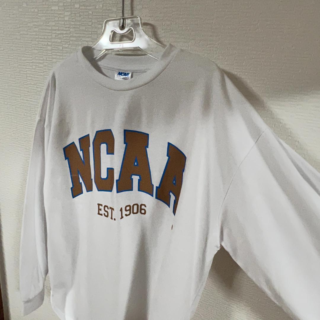 NCAA 全米大学体育協会 - MEN 長袖Tシャツ ロンT 白色 アメカジ ストリートファッション アメフト Lサイズ (タグ付き未使用品)_画像3