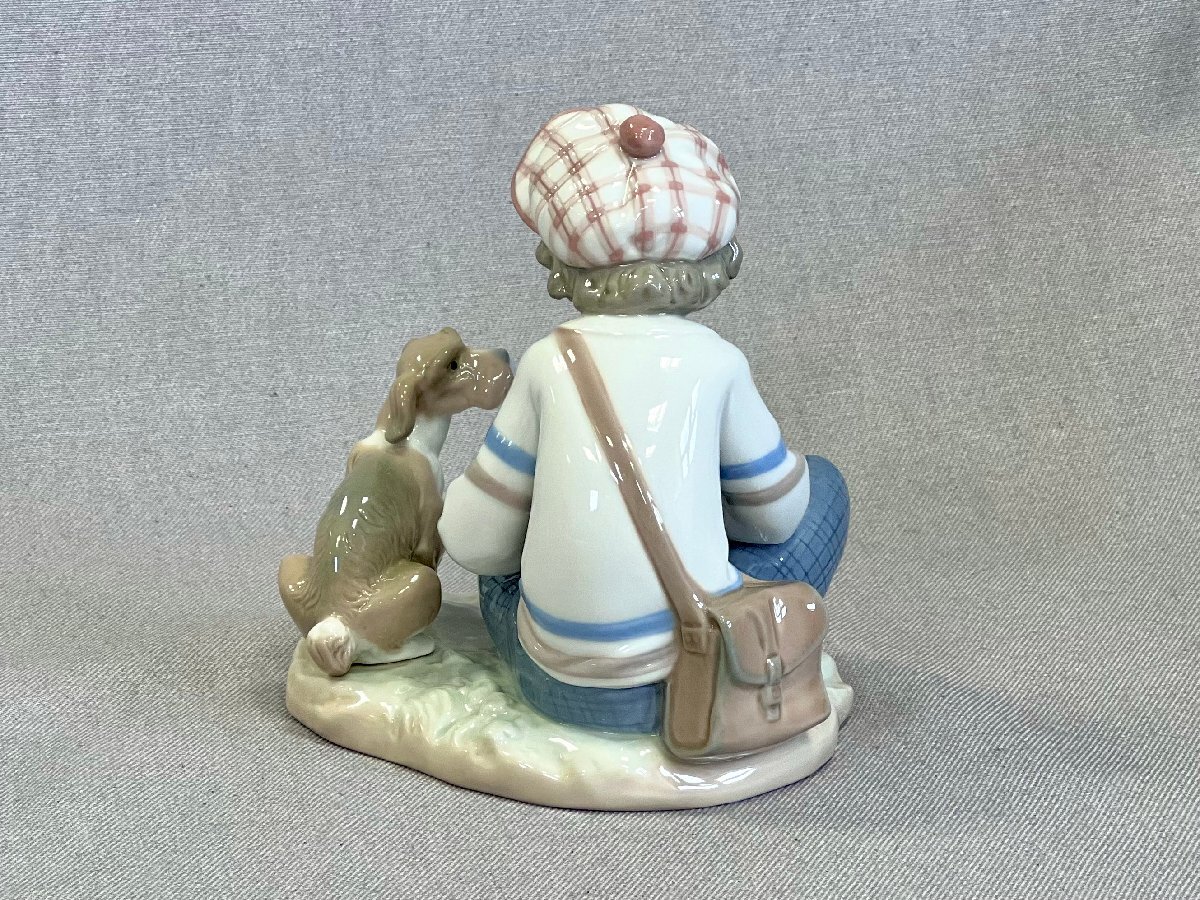 ［道］LLADRO リヤドロ ”マーガレットの花占い” フィギュリン 陶器人形 #5450 犬 少年_画像4