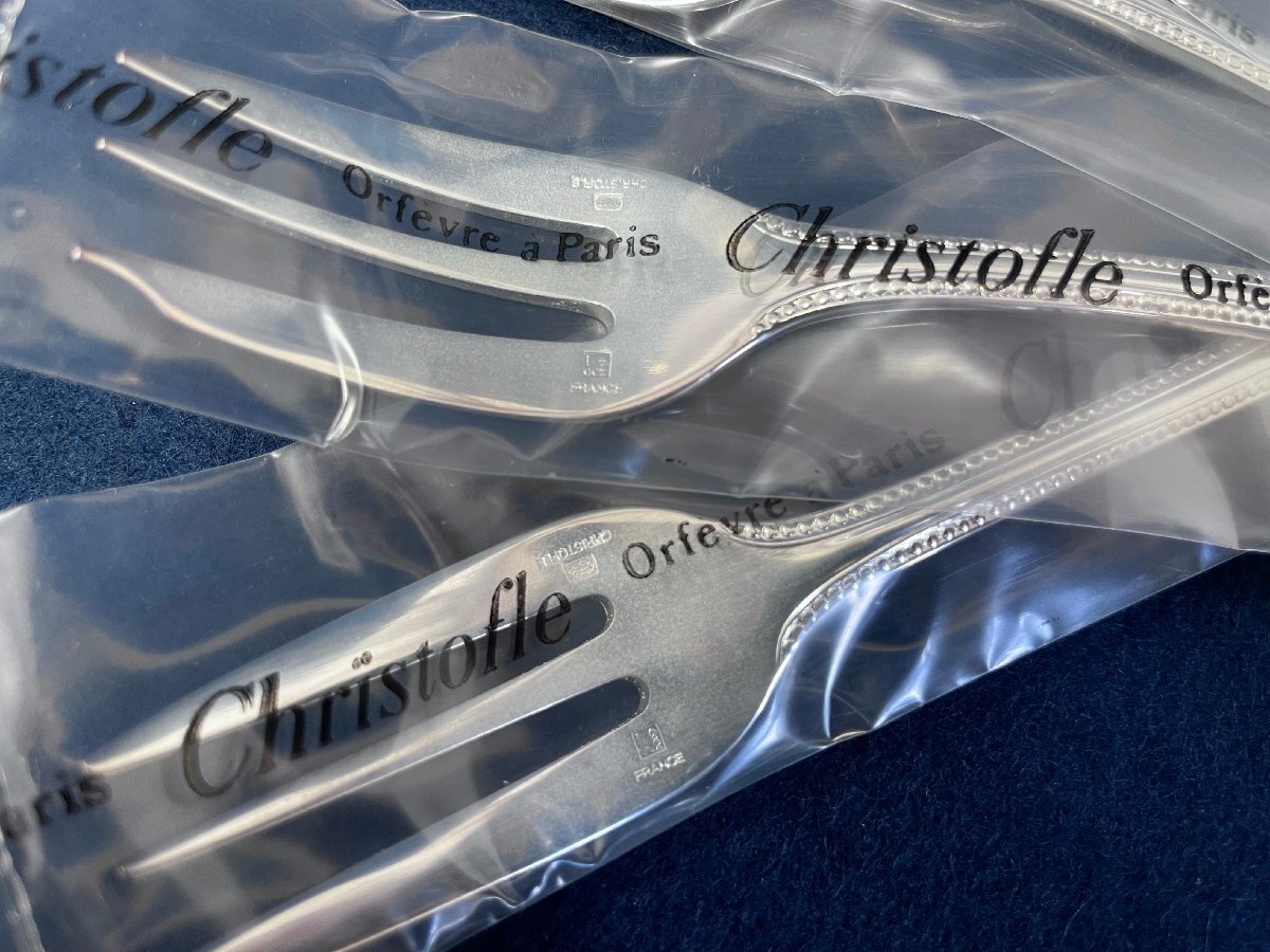 ［道］Christofle クリストフル (フランス) パール ケーキフォーク 6本セット 16cm シルバープレートの画像4