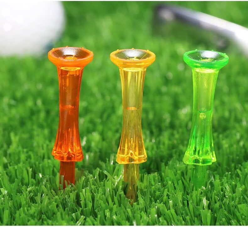 オレンジ JIANGMU-50個 ゴルフボール用プラスチックティ、3-1/4インチ長、摩擦が少ないステップゴルフティ、袋詰め、小さ_画像7