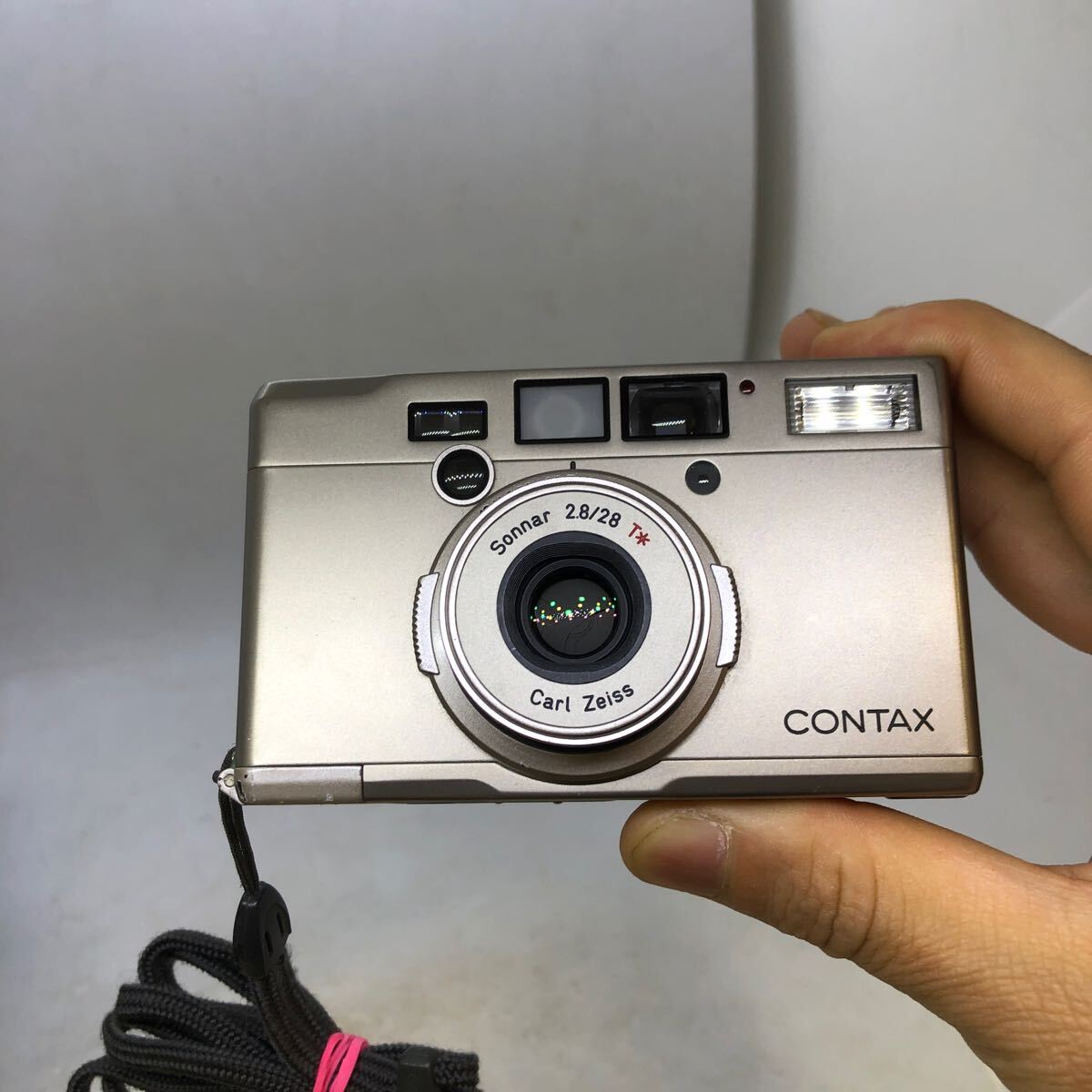 [ beautiful goods moveable goods ] CONTAX Tix Carl Zeiss Sonnar 28mm F2.8 installing silver APS film compact camera 1 jpy ~