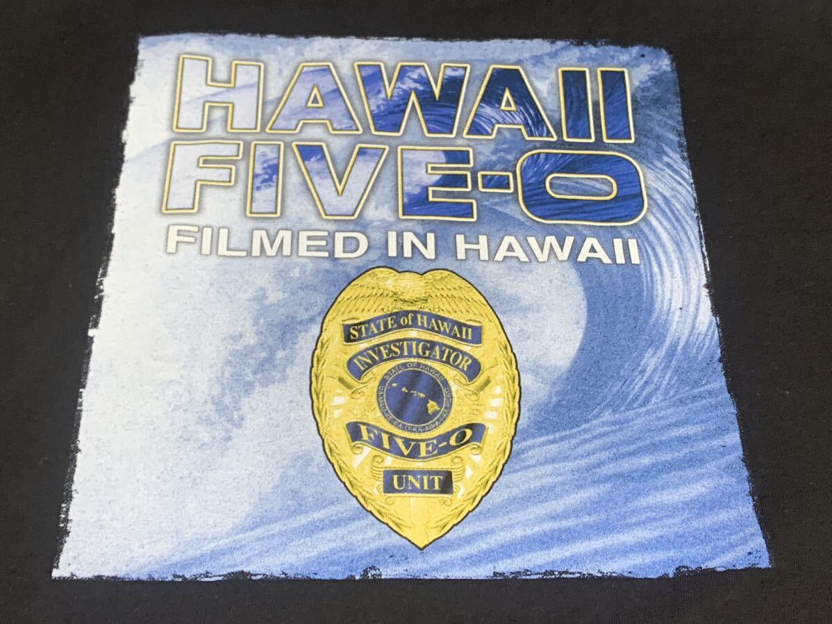 【送料無料 値下げ交渉歓迎】HAWAII FIVE-0ハワイファイブオー 半袖Tシャツ USA Lサイズ ブラック 古着黒ポリスアメリカ警察ドラマグッズLE_画像3