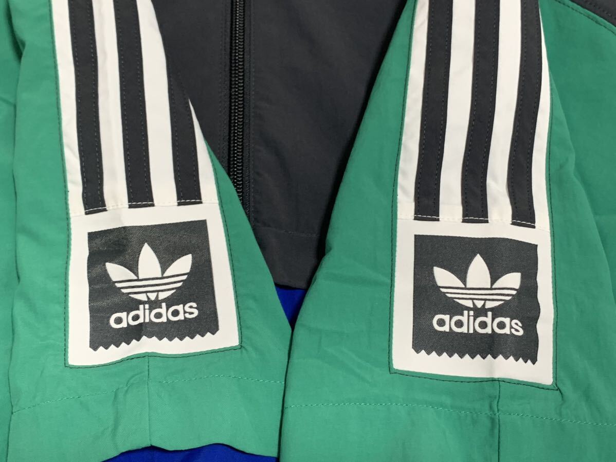 [ бесплатная доставка переговоры о снижении цены приветствуется ] Adidas Originals 90s Vintage способ to зеркальный . il нейлон спортивная куртка зеленый синий чёрный белый б/у одежда голубой джерси 