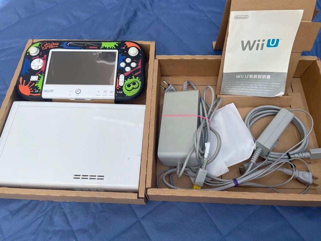 Nintendo WiiU スーパーマリオメーカーセット 白 ホワイト 任天堂 32GB　中古　箱付き　スプラトゥーンカバー付き_画像4