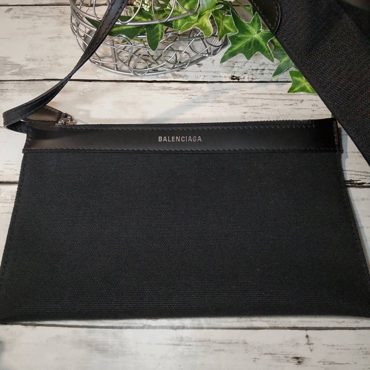 1円 【完全未使用！】BALENCIAGA バレンシアガ カバス トートバッグ ハンドバッグ レザー キャンバス ブラック 黒 ポーチ付き 1スタ