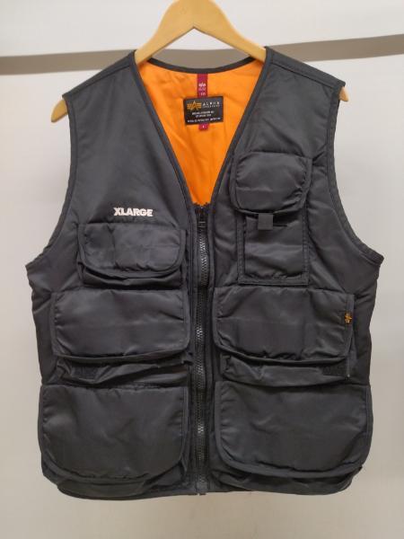 ★92 X-LARGE×ALPHA INDUSTRIES/MULTI POCKET VEST ナイロンベスト フィッシングベスト アメカジ 01193514の画像1