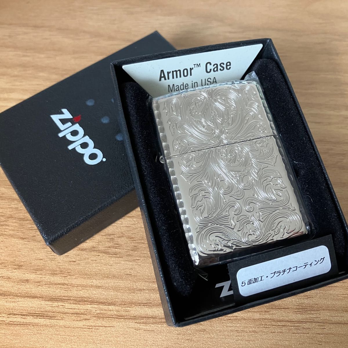 ZIPPO アーマー ジッポー ライター 正規品 ジッポ シルバー プラチナ 5面加工 オイルライター