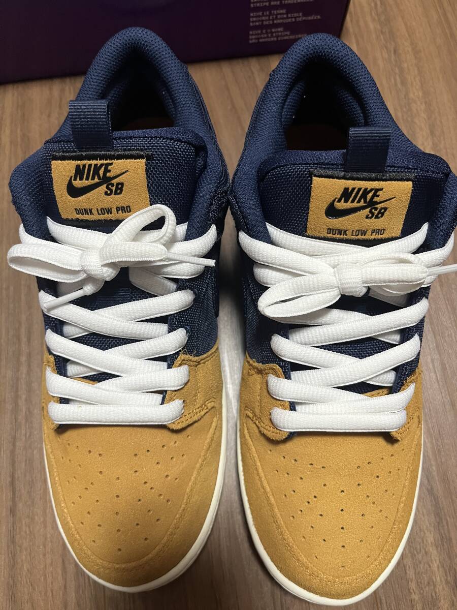  中古 NIKE SB DUNK LOW PRO PRM Desert Ochre and Midnight Navy DX6775-400 ナイキ　27センチ_画像2