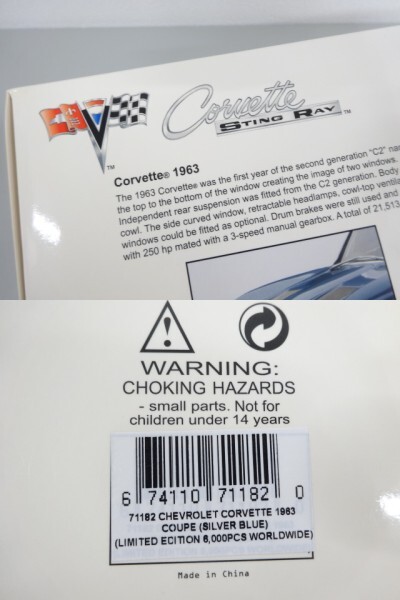  new goods unused AUTO art MILLENNIUM Auto Art 1963 CHEVROLET CORVETTE STING RAY Chevrolet Corvette stay n gray silver 1/18