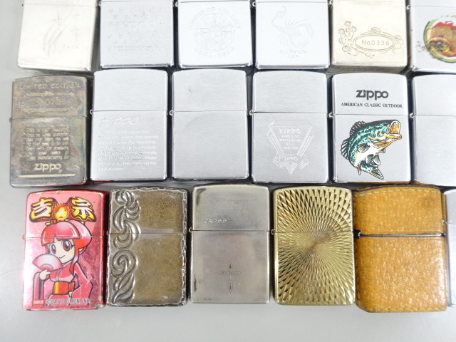 50点セット まとめて ZIPPO ジッポ メタル貼り アーマー アラベスク 革巻き イタリック 70's 80's 90's 金 銀 他 オイル ライター USA