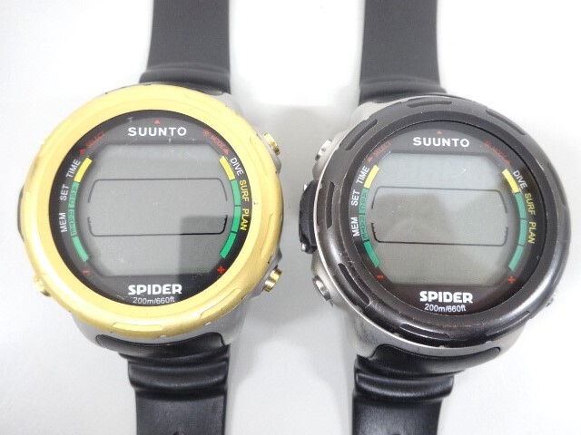 ジャンク 2点セット まとめて SUUNTO スント SPIDER スパイダー ダイビングコンピューター 20ATM 200m / 660ft デジタル 腕時計 ダイバーの画像1