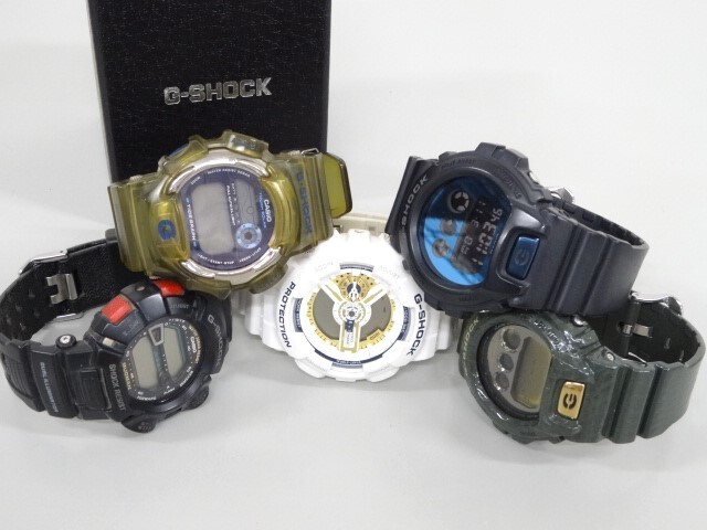 ジャンク 5点セット まとめて CASIO カシオ G-SHOCK Gショック DW-6900CR DW-9700K DW-6900MMA MUDMAN G-9000 GA-110LD 腕時計_画像1