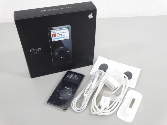 新品 未使用品 Apple アップル iPod nano アイポッド ナノ 2GB black 500 songs PC+Mac MA099J/A 第一世代_画像1