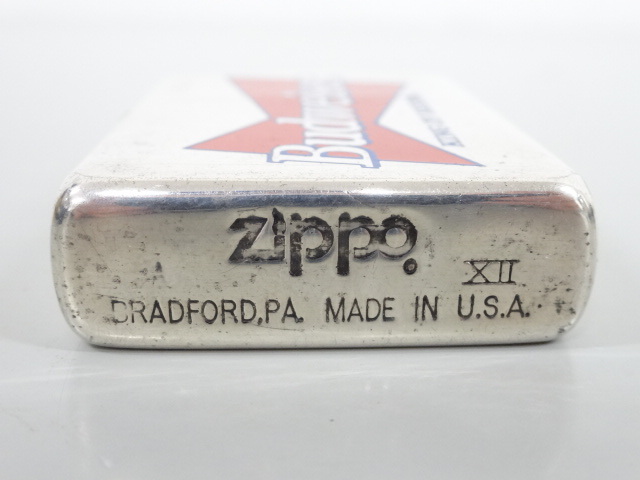 1996年製 ZIPPO ジッポ Budweiser バドワイザー KING OF BEERS シルバー 銀 オイル ライター USAの画像6