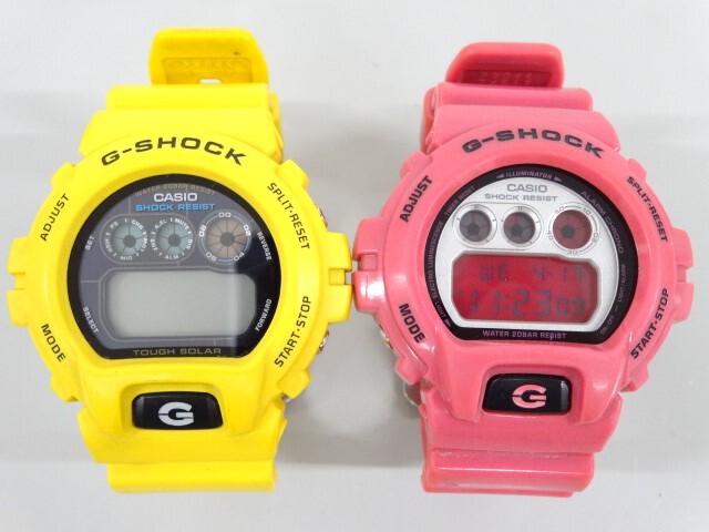 ジャンク 2点セット まとめて CASIO カシオ G-SHOCK Gショック G-6900A タフソーラー DW-6900CS クレイジーカラーズ 腕時計 デジタル _画像1