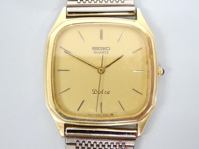 ジャンク SEIKO セイコー DOLCE ドルチェ 9521-5190 14K × SS メンズ クオーツ 腕時計 14金_画像2