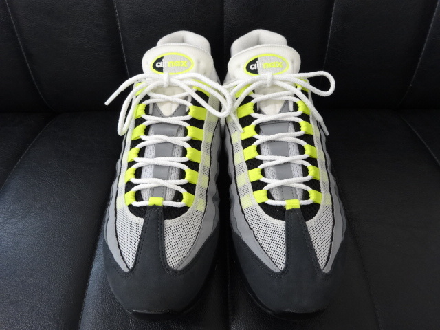 美品 20年製 NIKE AIR MAX 95 OG ナイキ エアマックス CT1689-001 US 9.5 27.5cm Neon Yellow ネオンイエロー イエローグラデの画像3