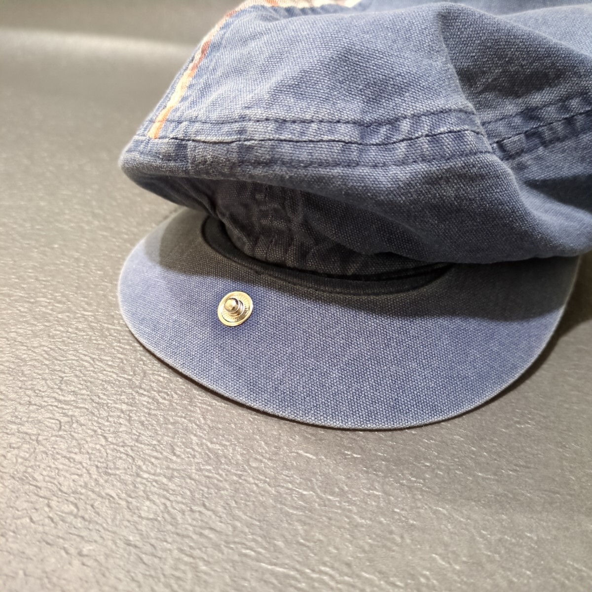 Borsalino ボルサリーノ 綿 麻 ハンチング ベレー帽 ハンチング帽子 帽子 ネイビー Lサイズ 58cm ラインの画像6
