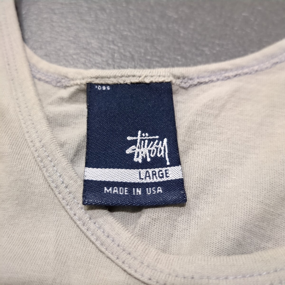 STUSSY　90s USA製 タンクトップ　ステューシー　グレー　Lサイズ　ヴィンテージ　VINTAGE　ロゴ　プリント　ロゴプリント_画像5