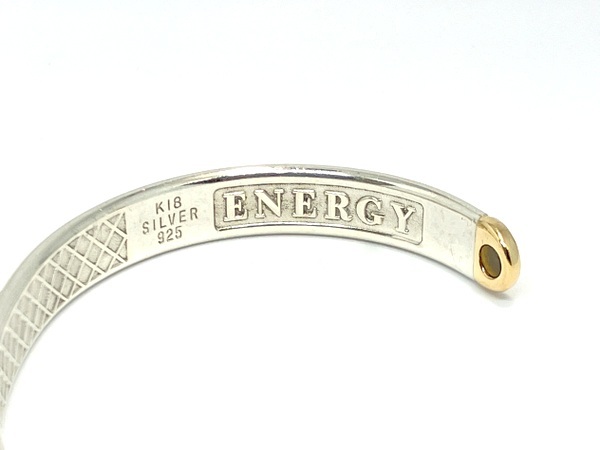 【即決】ENERGY 18KARAT 磁気 バングル K18 SILVER 925 シルバー ゴールド 20g コンビ