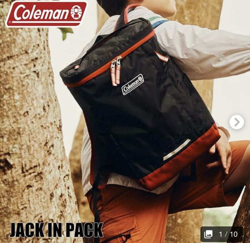 定価（5,720円）半額以下スタート★数回程度使用【Coleman コールマン】ジャックインパック（ブラック/レッド）_画像1