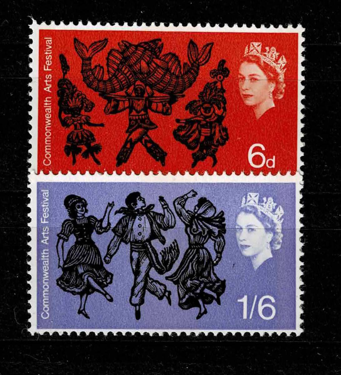 英国 1965年 英連邦アートフェスティバル切手セットの画像1