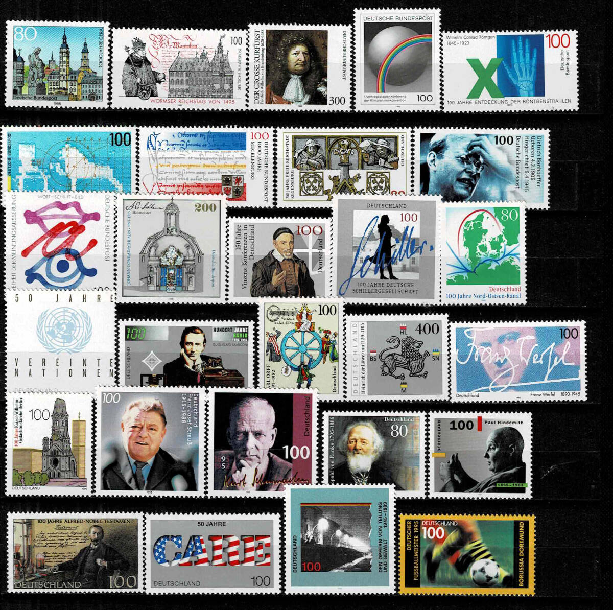 ドイツ 1995年 単品発行記念切手揃い_画像1