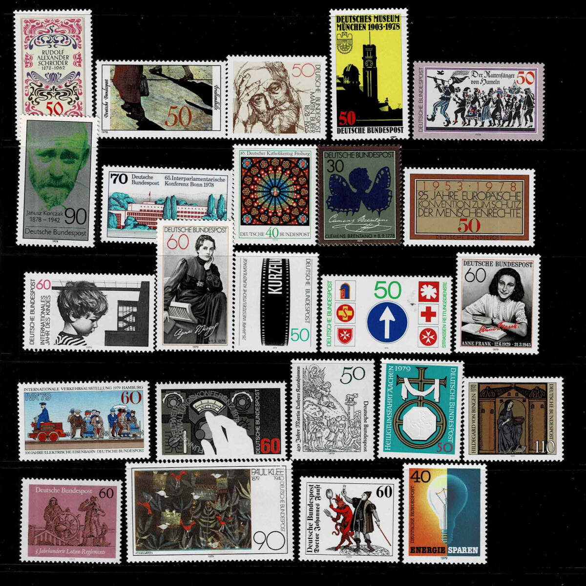 ドイツ 1978-79年 単品発行記念切手揃い_画像1