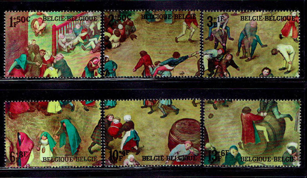 ベルギー 1967年 付加金付切手(ブリューゲル絵画 )セットの画像1