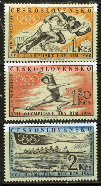 チェコ 1960年 ローマ五輪切手セットの画像1