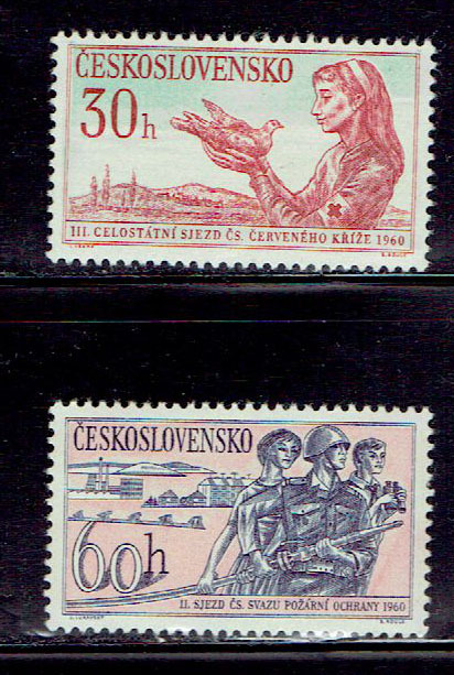 チェコ 1960年 赤十字会議他切手セット_画像1