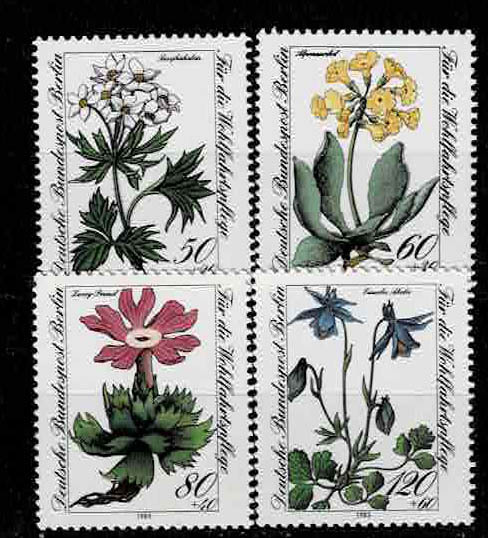 ベルリン 1983年 付加金付(花 )切手セット_画像1