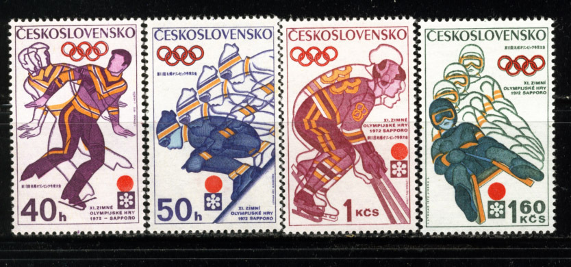 チェコ 1972年 札幌冬季五輪切手セット_画像1