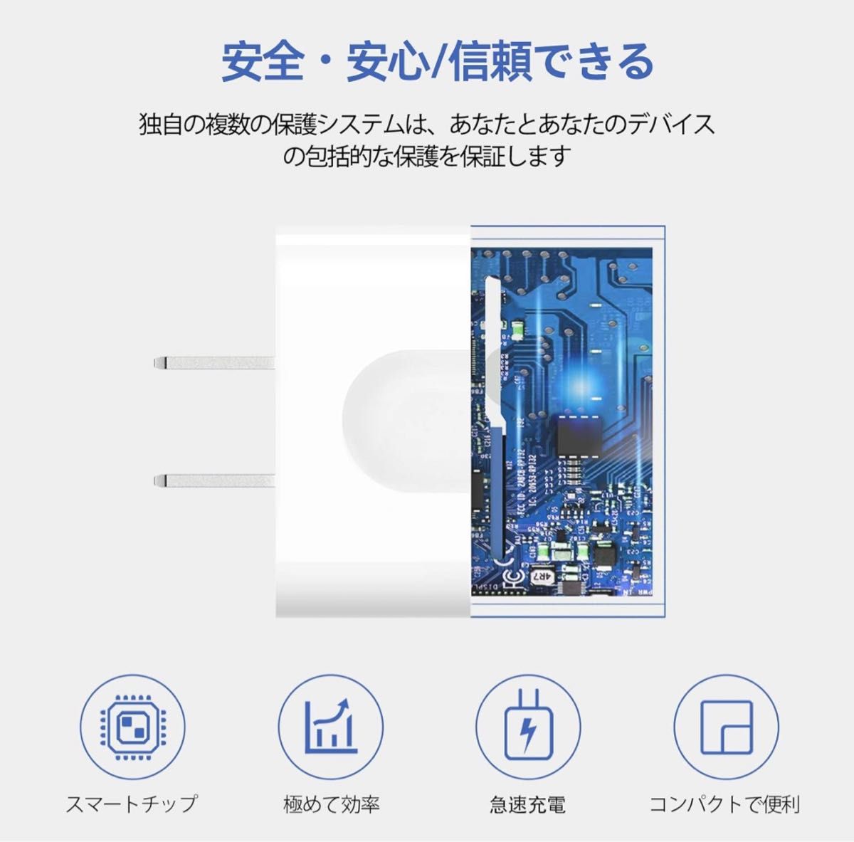 新品未使用 iPhone Apple充電器高速USBアダプタ2ポート　PSE認証 iPhone ケーブル 充電器