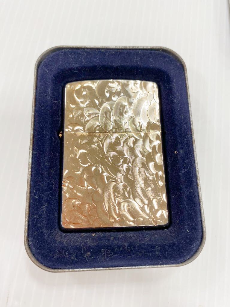 ZIPPO ジッポ アラベスク　ゴールド 2005年製　ケース付き　火花確認済み　オイルライター_画像6