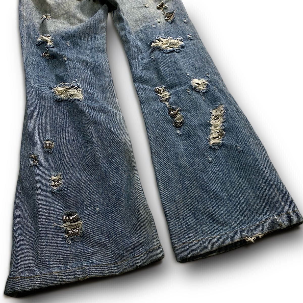 00s Japanese Label Archive Pierced Wash Distressed Jeans ダメージ加工 デニムパンツ lgb ifsixwasnine Goa kmrii 14th addiction rare の画像8