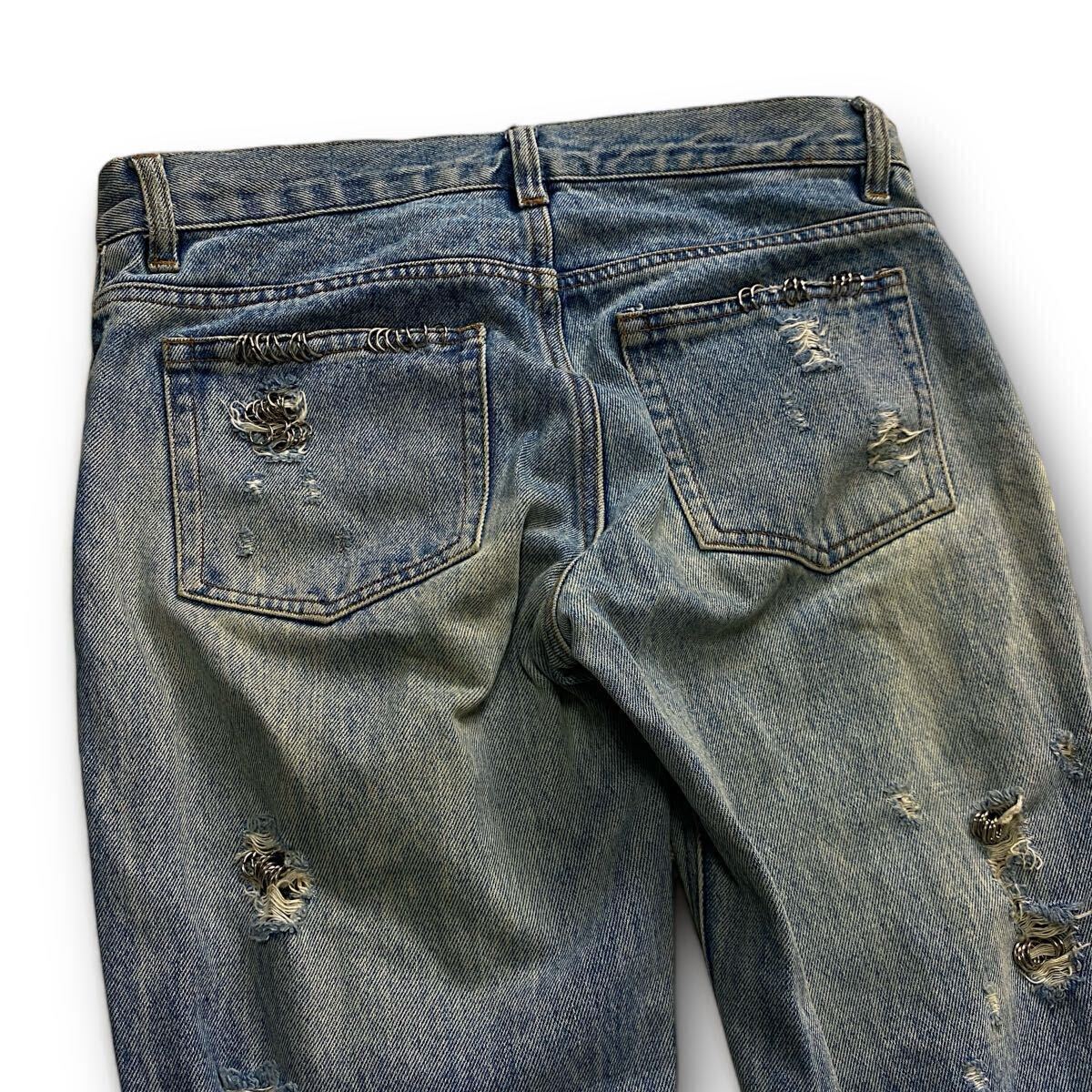 00s Japanese Label Archive Pierced Wash Distressed Jeans ダメージ加工 デニムパンツ lgb ifsixwasnine Goa kmrii 14th addiction rare の画像7