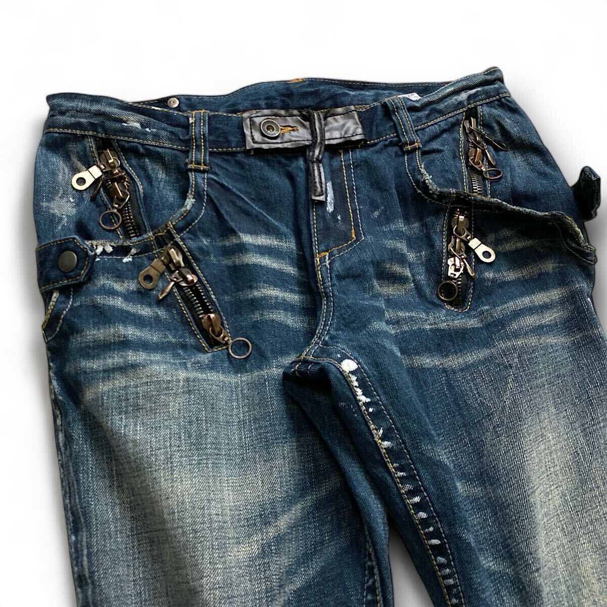 00s Semantic Design Flared Jeans zip デニム パンツ トルネードマート l.g.b ifsixwasnine kmrii 14th addiction tornado mart rare _画像3