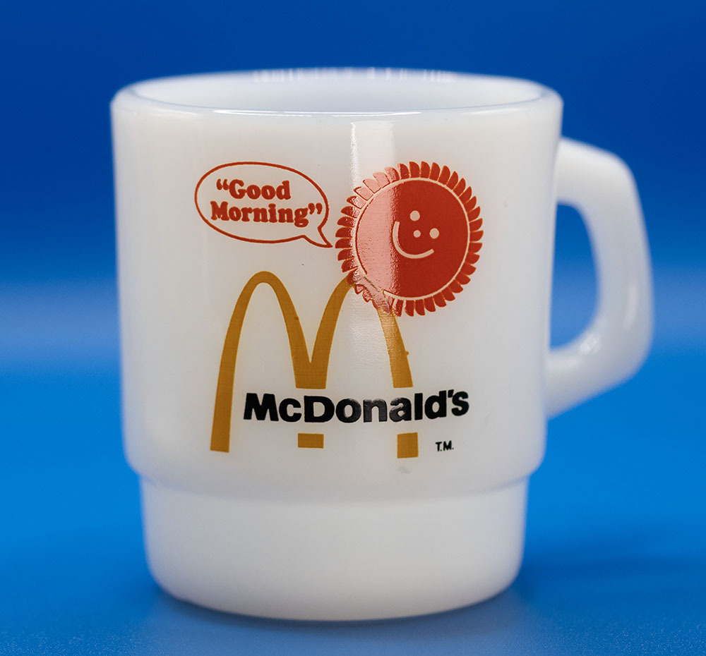  рекомендация! Fire King кружка McDonald's не использовался! Mac жаростойкий молоко стакан кофе America Vintage рукоятка burger 