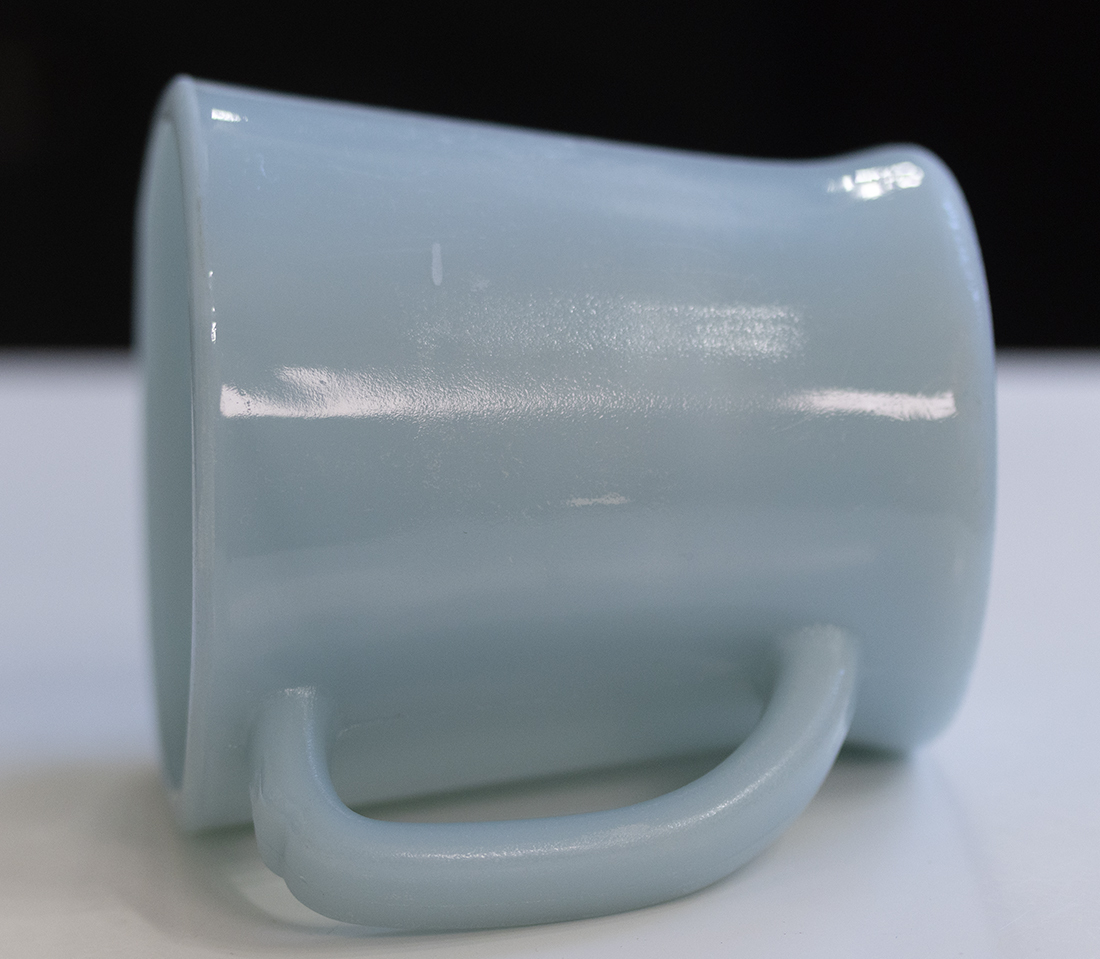 ファイヤーキング マグ ターコイズブルー Dハンドル 耐熱 ミルクガラス コーヒー アメリカ アンティーク ビンテージの画像3