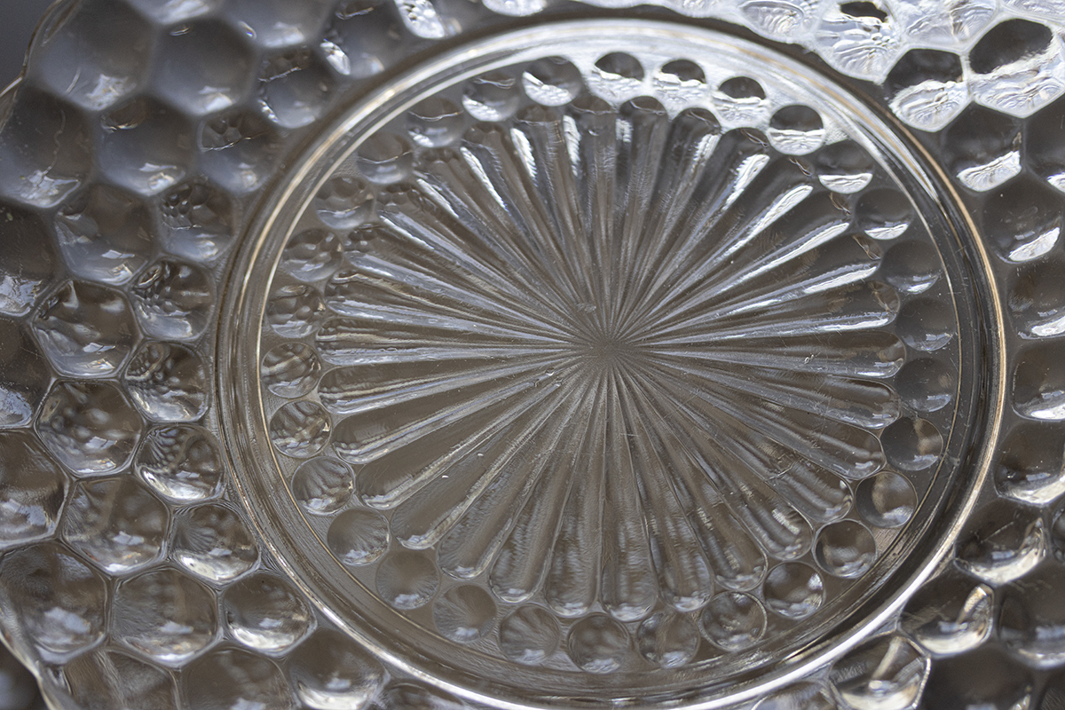 美品！ ファイヤーキング バブル クリア ディナープレート ５枚セット ガラス プレート トレイ 皿 盛り皿 ビンテージ アンティークの画像4