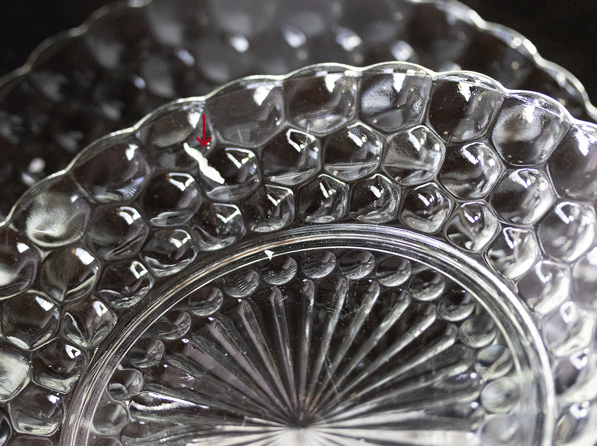 美品！ ファイヤーキング バブル クリア ディナープレート ５枚セット ガラス プレート トレイ 皿 盛り皿 ビンテージ アンティークの画像6