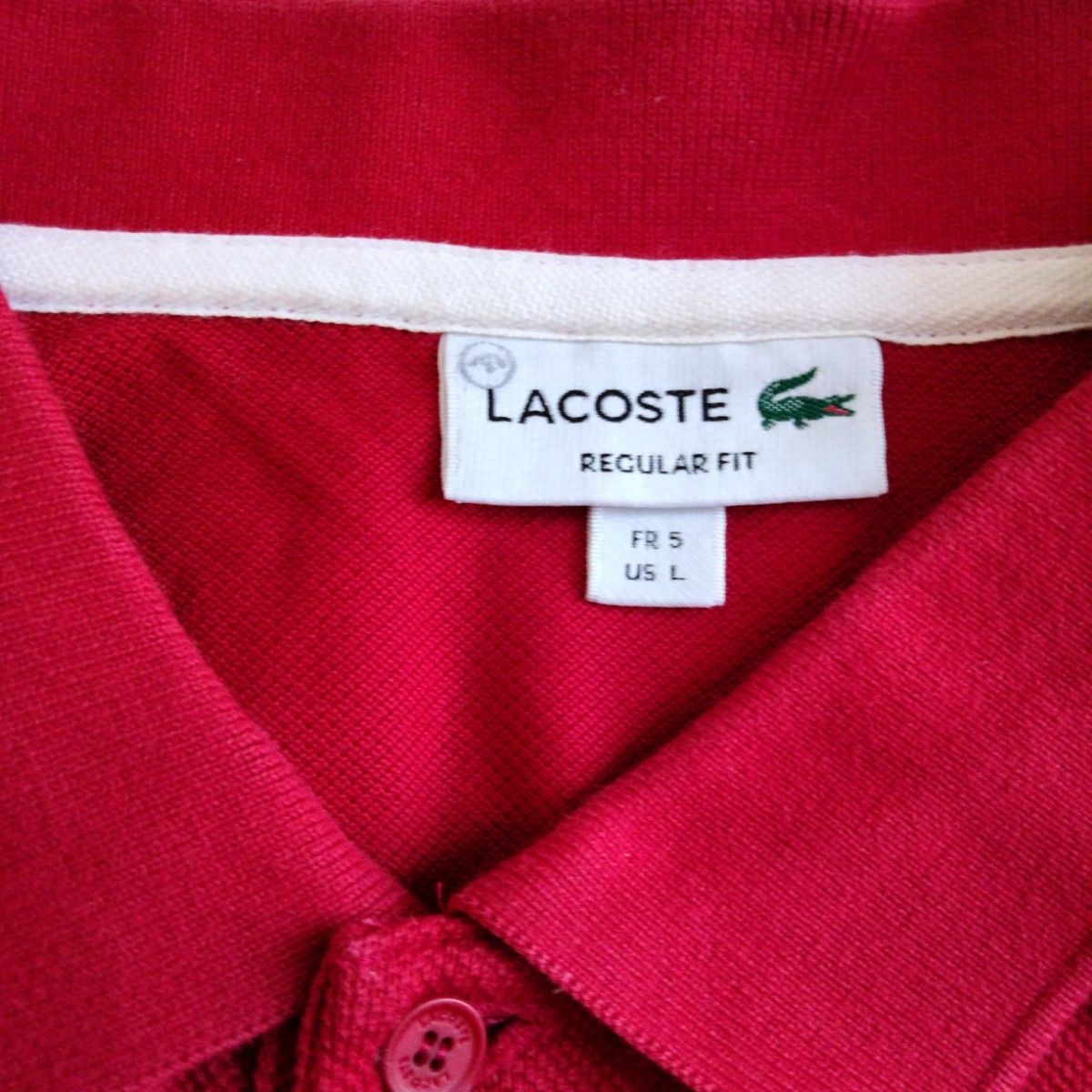 LACOSTE ラコステ 半袖 ポロシャツ 赤 文字ワニ 希少