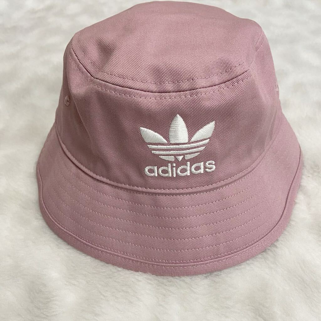 アディダス バケットハット トレフォイル ロゴ 綿100％ ブランド 帽子 レディース フリーサイズ ピンク adidas の画像1